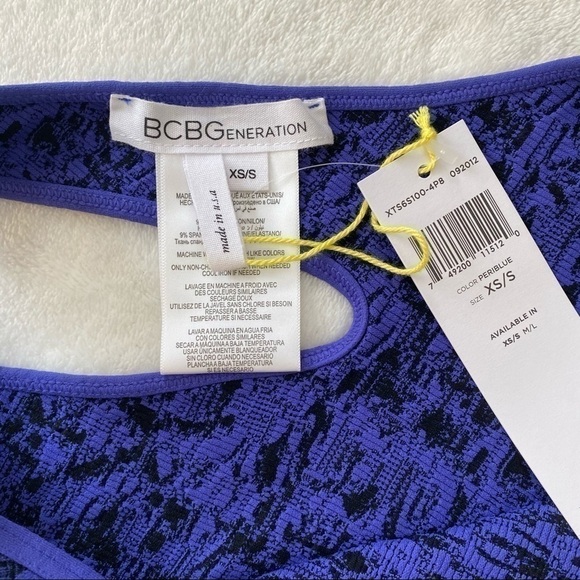 BCBGeneration NWT One Shoulder Long Sleeve Mini Bodycon Party Dress Blue Size XS - Picture 8 of 10